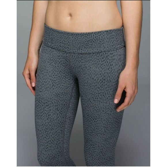 Lululemon Wunder Under Crop II Full-On Luon (Roll Down) Dottie Dash Slate Black - Picture 5 of 15